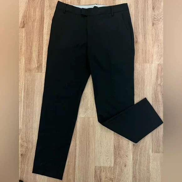 Band of Outsiders Black Straight Leg Trousers with small pant leg slit Size 2 - Picture 6 of 7